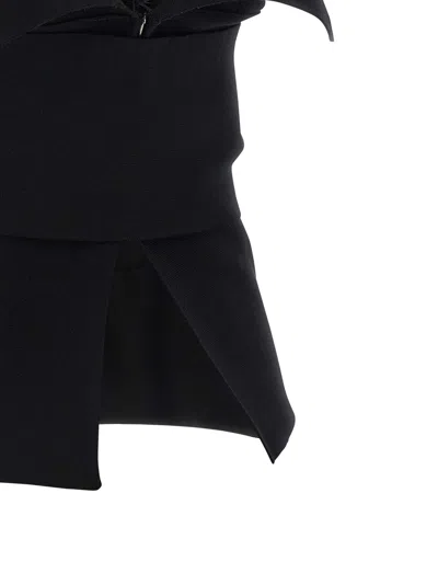 Alberta Ferretti Top With Feathers In Black