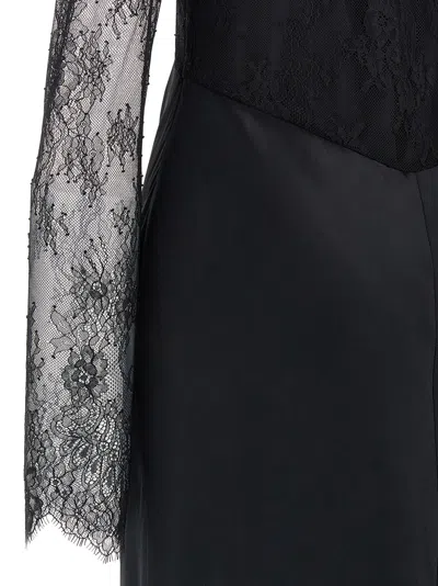 Alberta Ferretti Women Lace Satin Dress In Black