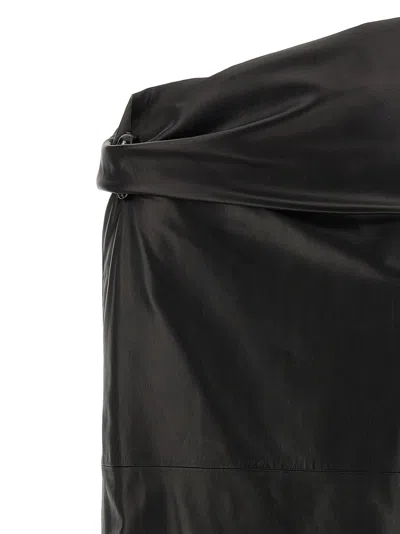 Alberta Ferretti Draped High Waist Midi Skirt In Black