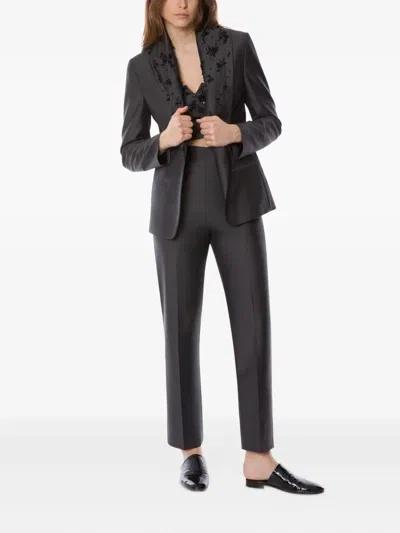 Alberta Ferretti Pressed-crease Trousers In Brown