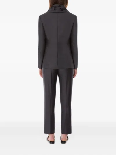 Alberta Ferretti Pressed-crease Trousers In Brown