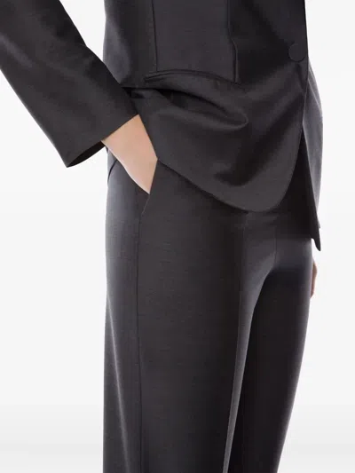 Alberta Ferretti Pressed-crease Trousers In Brown