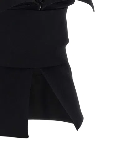 Alberta Ferretti Top With Feathers In Black