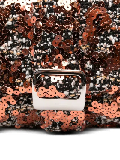 La Milanesa Adjustable Strap Shoulder Bag With Buckle Detail In Brown