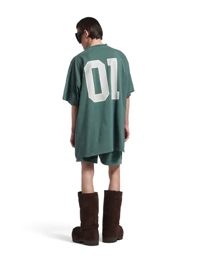 Balenciaga Graphic Print Basketball Short Sleeve T-shirt In Green
