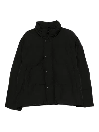 Canada Goose Bayview Logo Patch Down Jacket In Black