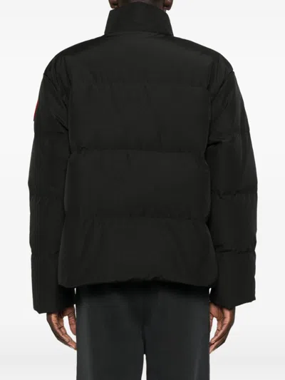 Canada Goose Bayview Logo Patch Down Jacket In Black