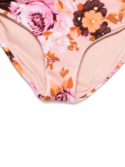 Chloé Floral-print Tie-side Bikini Bottoms In Pink