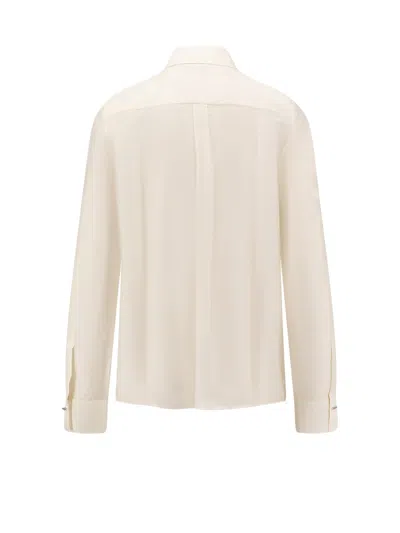 Hugo Boss Boss Ivory Silk Boss Shirt In Neutral