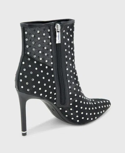 Kenneth Cole Quincy Mesh Micro Stud Heel Ankle Bootie In Black