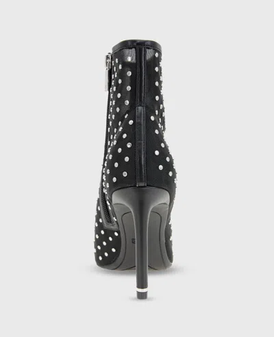 Kenneth Cole Quincy Mesh Micro Stud Heel Ankle Bootie In Black