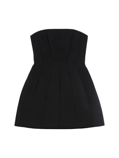 Max Mara Strapless Bustier Dress Side Pockets In Black