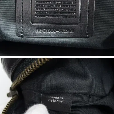 Pre-owned Coach Black Dark Brown Multi-color Coated Canvas Leather Boston Bag Shoulder Bag ()