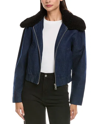 Apparis Carine Denim Bomber In Blue