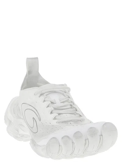 Balenciaga White Fabric Anatomic Sneakers In White