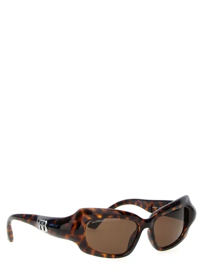 Balenciaga Eyewear Palazzo Rectangle Sunglasses In Brown