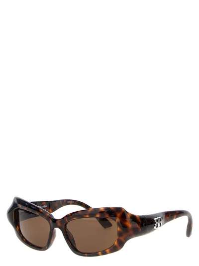Balenciaga Eyewear Palazzo Rectangle Sunglasses In Brown