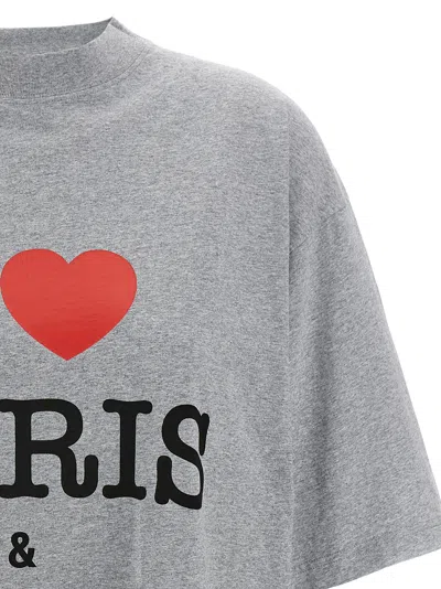 Balenciaga I Love Paris Logo T-shirt In Gray