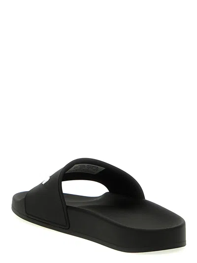Balenciaga Logo Rubber Slide Sandals In Black