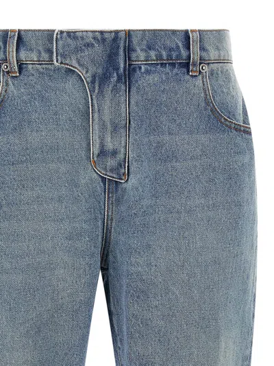 Balmain Stonewashed Cotton Denim Jeans In Blue