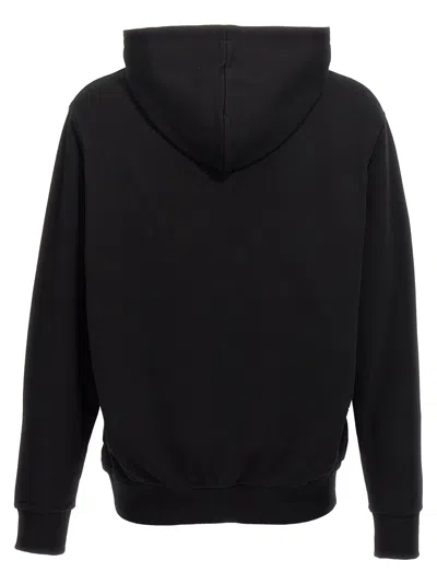 Balmain Logo Printed Drawstring Hoodie In Black