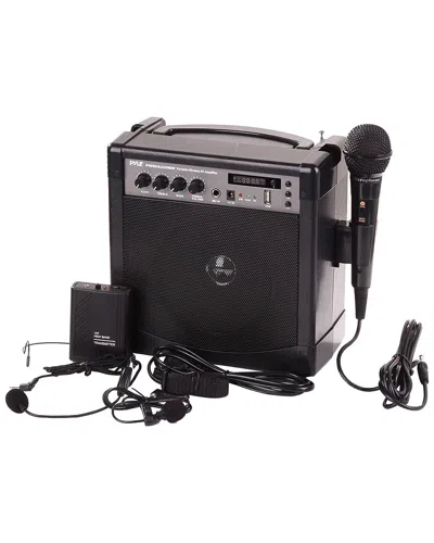 Pyle Portable Karaoke Pa Speaker Amplifier & Microphone In Black