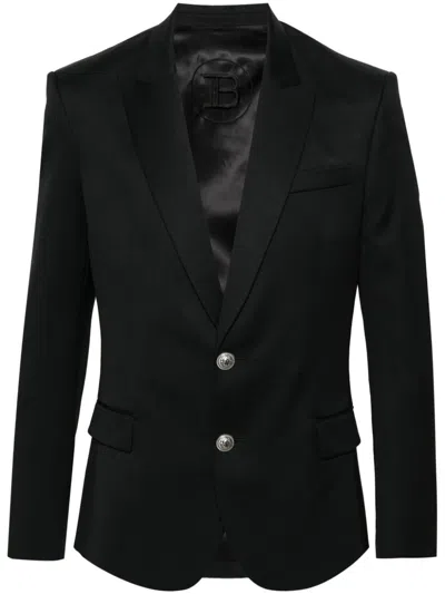 Balmain Wool 2 Btn Jacket Clothing In Black