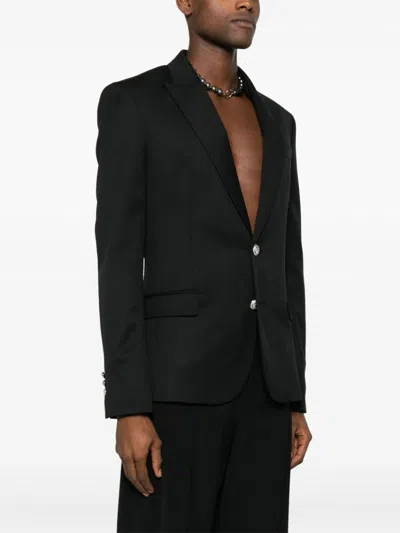 Balmain Wool 2 Btn Jacket Clothing In Black