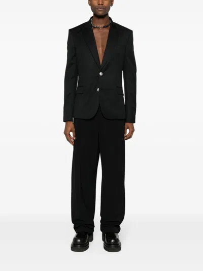 Balmain Wool 2 Btn Jacket Clothing In Black