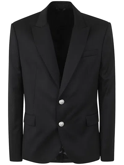 Balmain Wool 2 Btn Jacket Clothing In Black