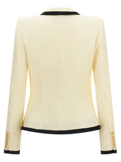 Balmain Women Maxi Shoulder Strap Blazer In Yellow