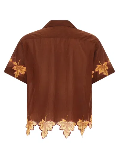 Bode Men 'harvest Floor' Shirt In Brown