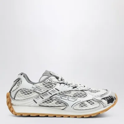 Bottega Veneta Silver And White Orbit Sneakers In Silver