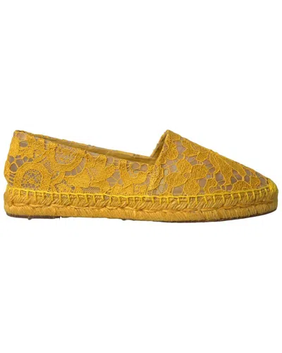 Dolce & Gabbana Lace Espadrilles In Yellow