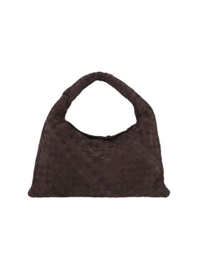 Bottega Veneta Women Hop Intecciato Leather Shoulder Bag In Brown