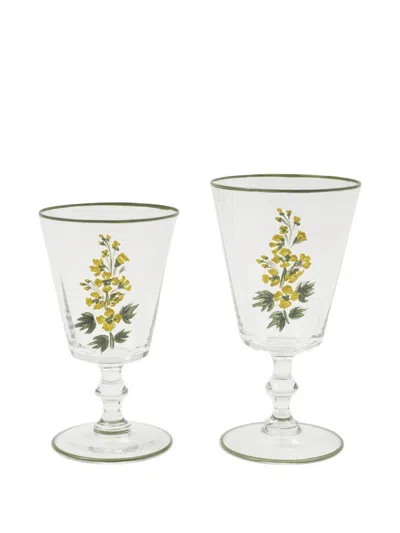 Cabana Murano Primrose Hand-painted Wine Glass (15 Cm) In Multi