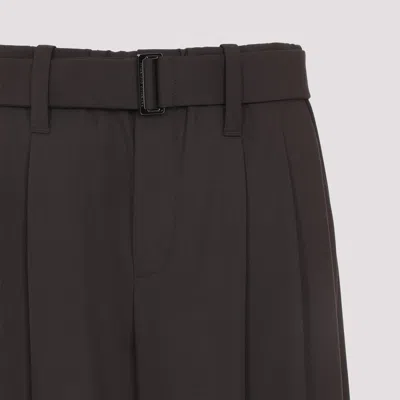Brunello Cucinelli Brown Tailored Trousers With High Waist In Black