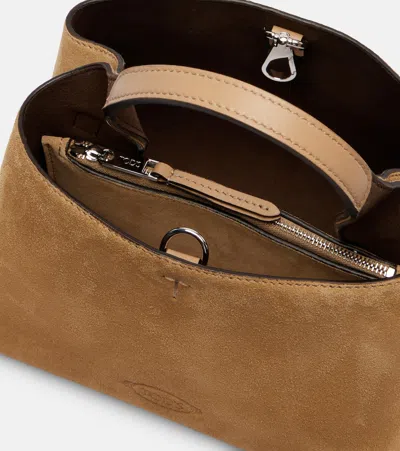 Tod's Apa Mini Suede Tote Bag In Brown