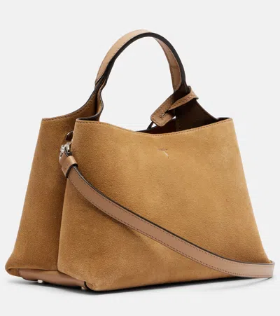 Tod's Apa Mini Suede Tote Bag In Brown