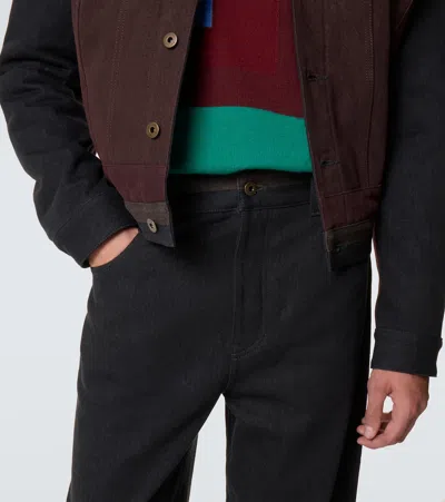 Loewe Straight-leg Turn-up Jeans In Black