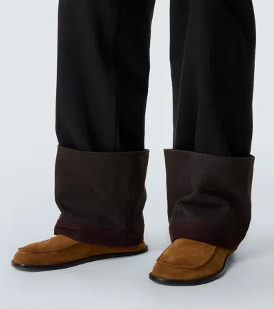 Loewe Straight-leg Turn-up Jeans In Black