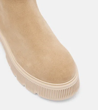 Bogner Turin 6 Shearling-trimmed Suede Ankle Boots In Neutral