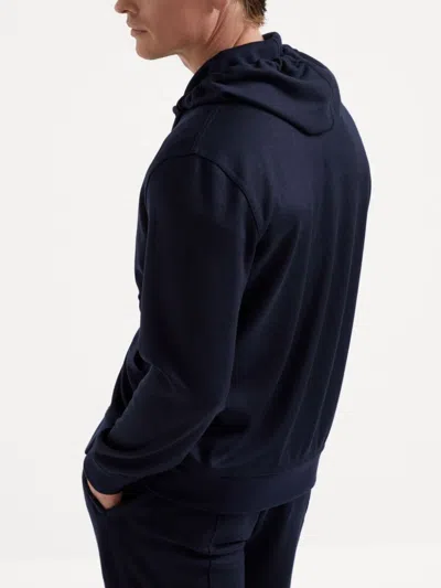 Brunello Cucinelli Men Cashmere And Silk French Terry Sweatshirt In Blue