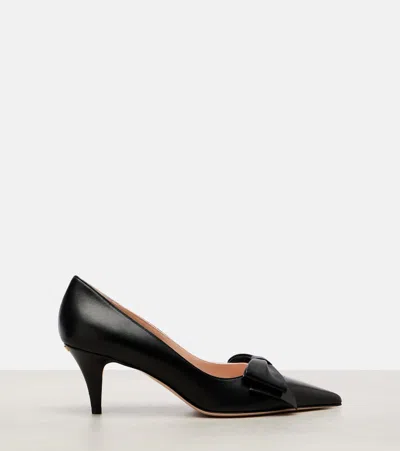 Valentino 65mm Bowow Kidskin Pumps In Black