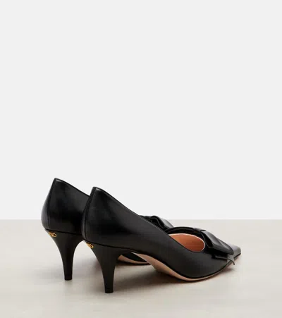 Valentino 65mm Bowow Kidskin Pumps In Black