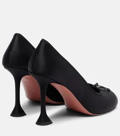 Amina Muaddi Women Black Bow Heels, 3.5 Luxury Pumps & Heels For Women Darveys In Black