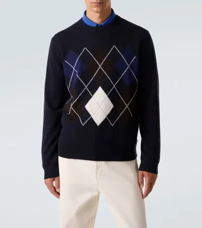 Arch4 Diamond Pattern Knitted Sweater In Blue