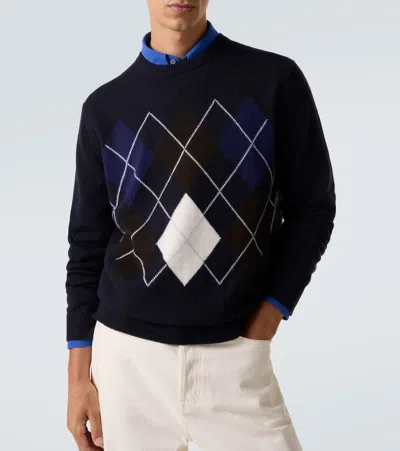 Arch4 Diamond Pattern Knitted Sweater In Blue