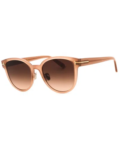 Tom Ford Sunglasses Oval Full Rim, Shiny Light Brown Frame And Brown Gradient Lens Ft1137-k45f In Brown