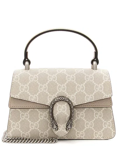 Gucci Beige Coated Canvas Dionysus Super Mini Top Handle (authentic Pre-loved)
